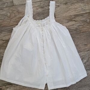 Powell Craft Coquette Boho White Lace Cami Top Romantic Victorian Shabby Chic